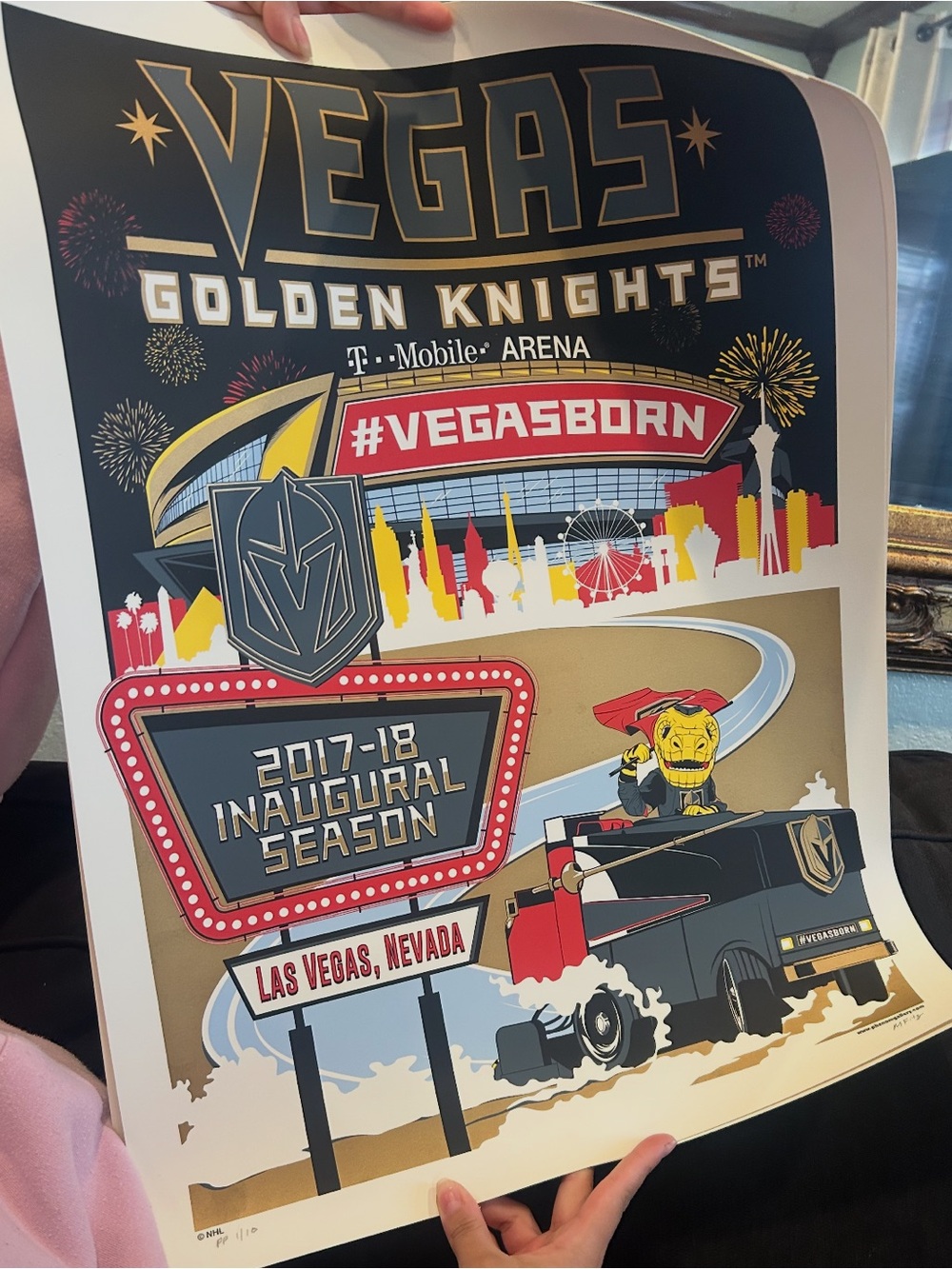 Vegas Golden Knights Inaugural Season Poster – Gold & Black 1/10 printer proof